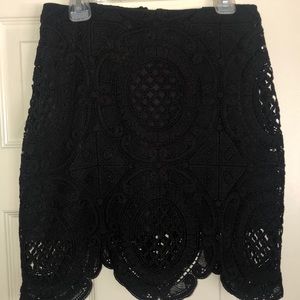 Black lace skirt